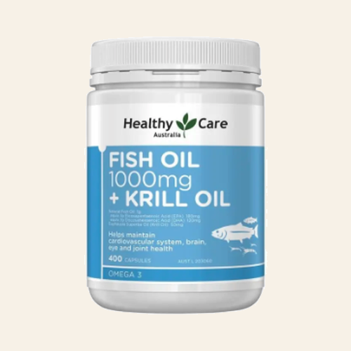 Healthy Care Fish Oil 1000mg + Krill Oil 400 Capsules