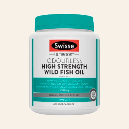 Swisse Odourless High Strength Wild Fish Oil 1500mg 400 Capsules