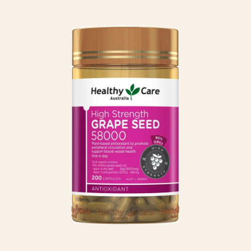 Healthy Care สารสกัดจากเมล็ดองุ่นความเข้มข้นสูง 58000 มก. 200 แคปซูล